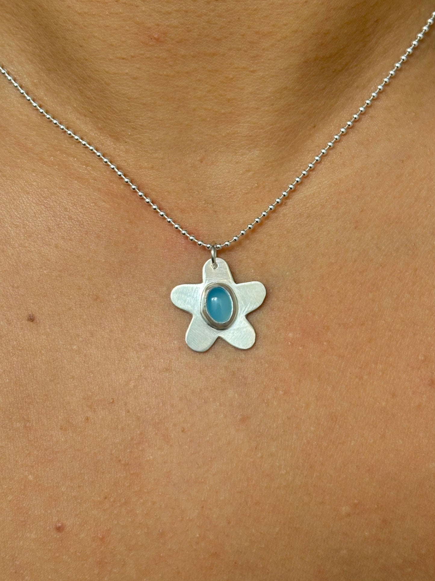 Chalcedony Flower Necklace
