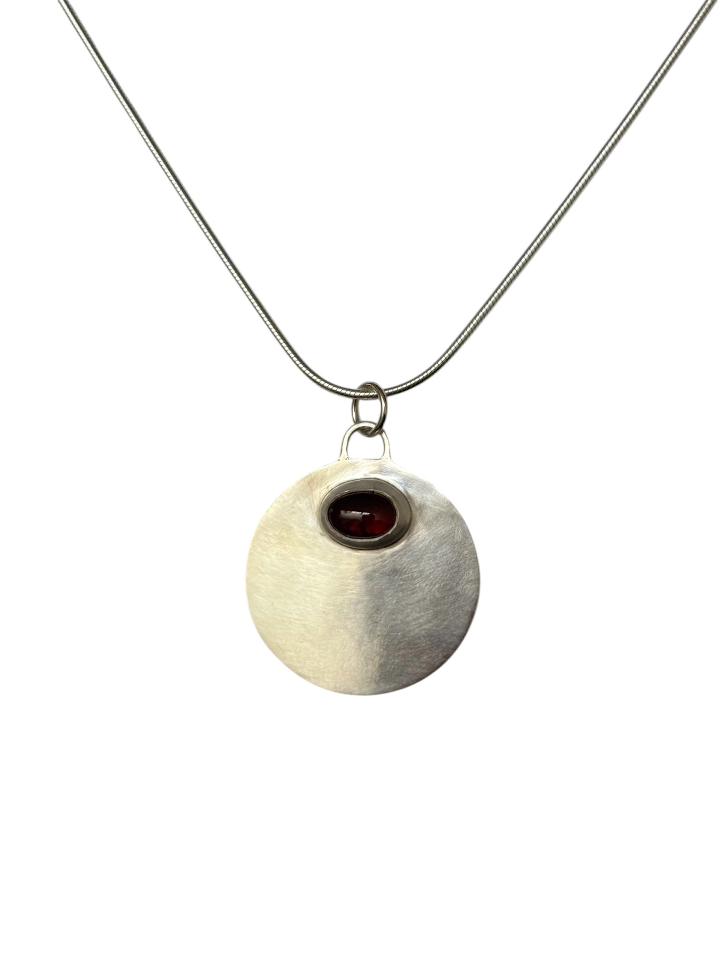 Garnet Circle Necklace