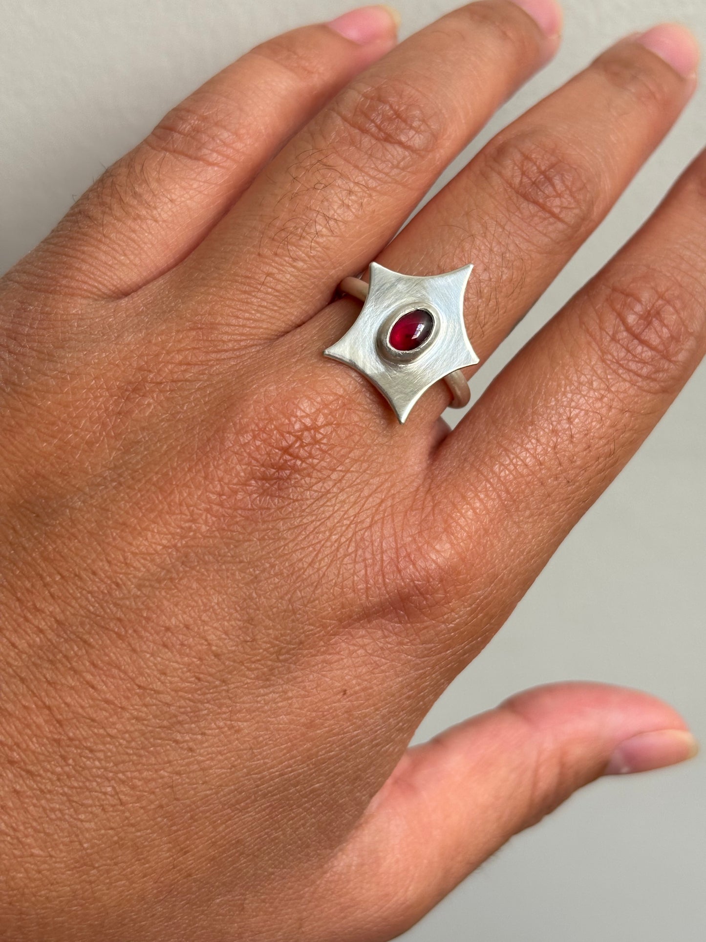 Garnet Star Ring