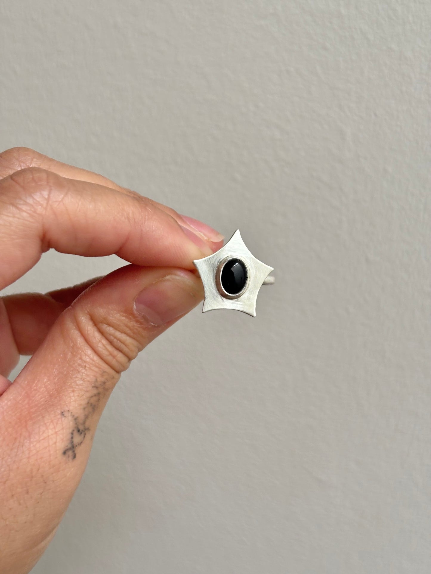 Black Onyx Star Ring