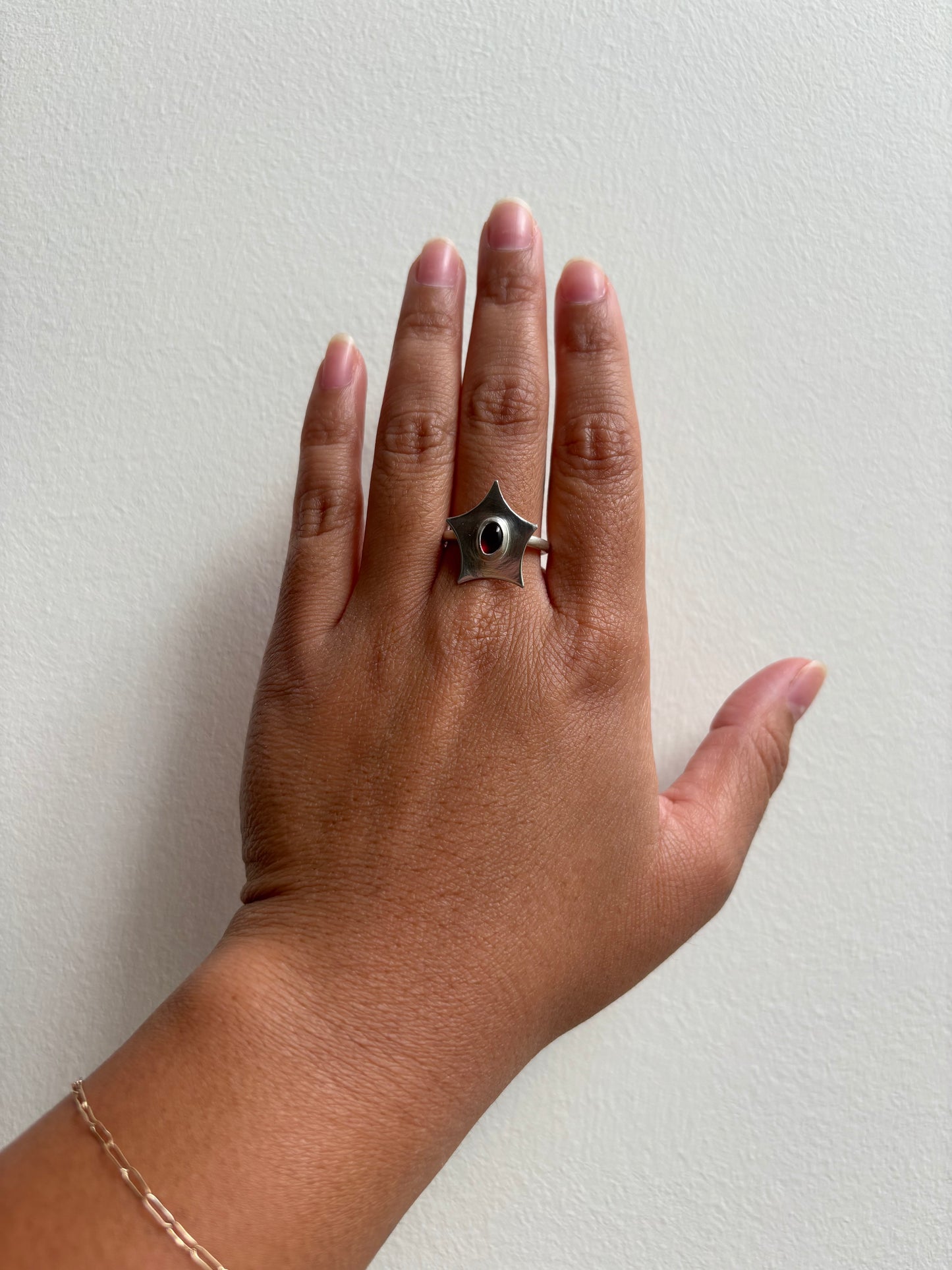Garnet Star Ring