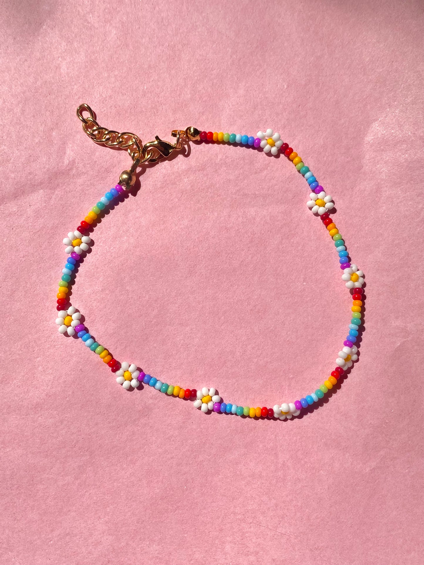 Rainbow Daisy Anklet
