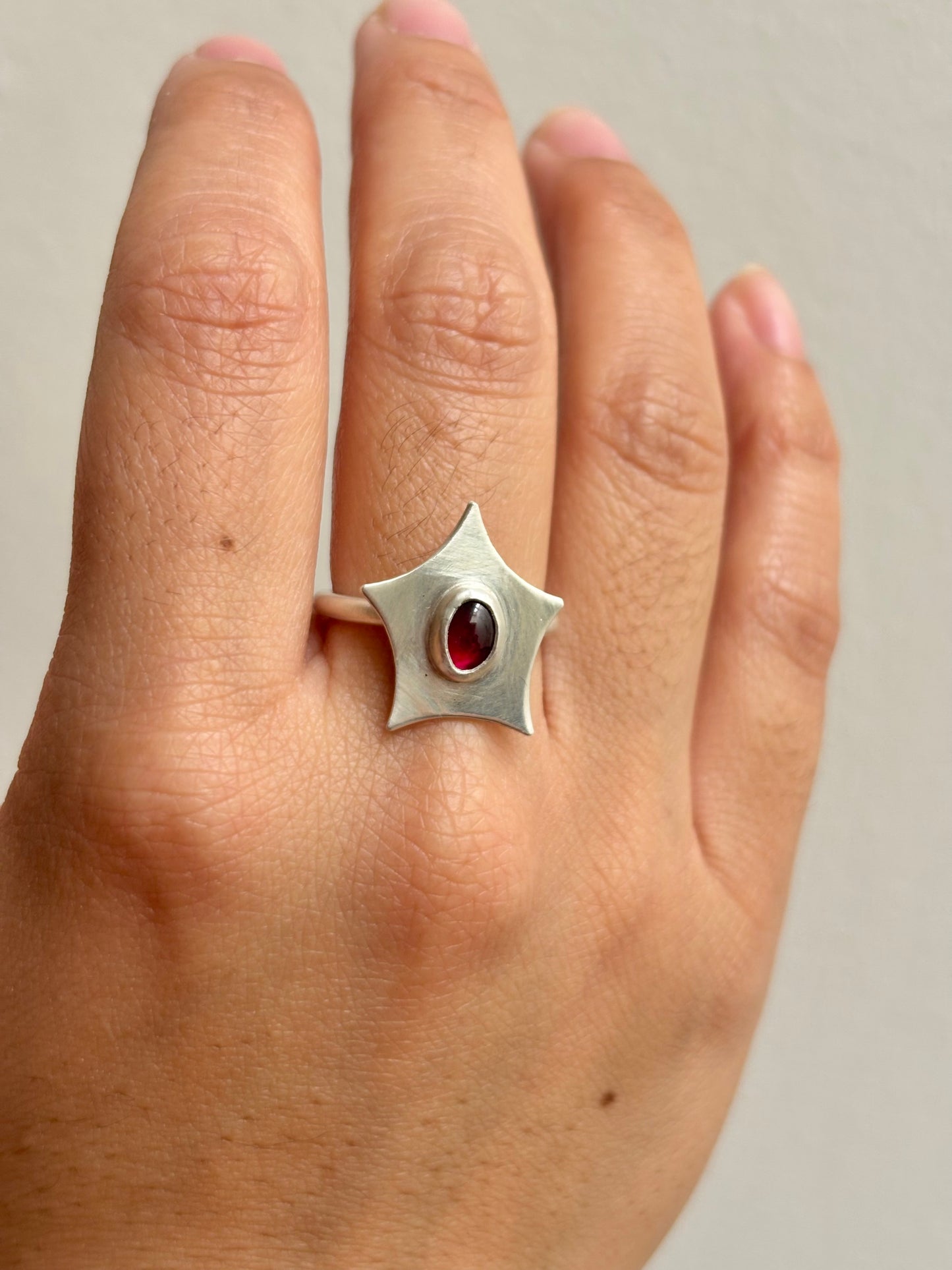 Garnet Star Ring