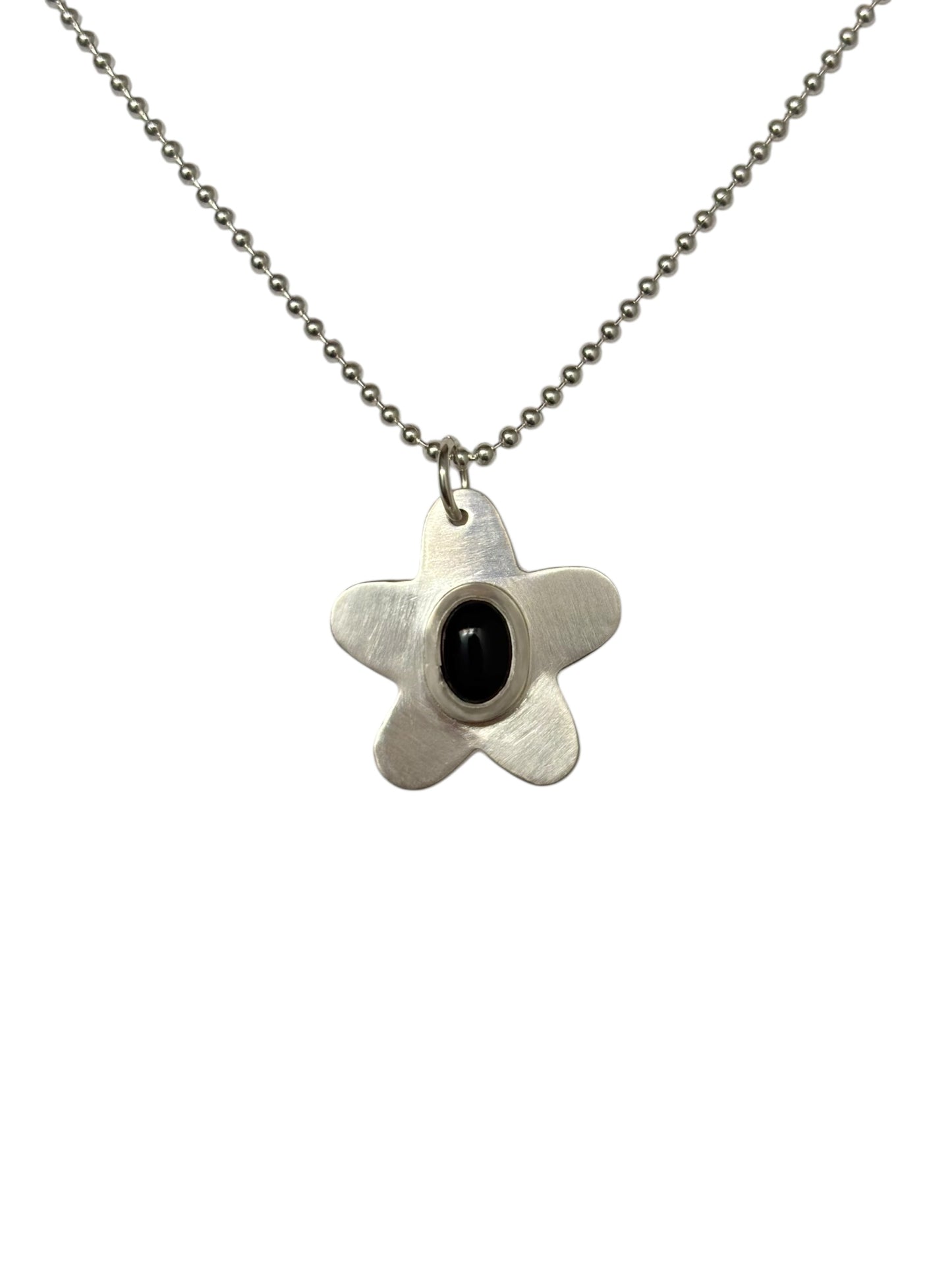 Onyx Flower Necklace
