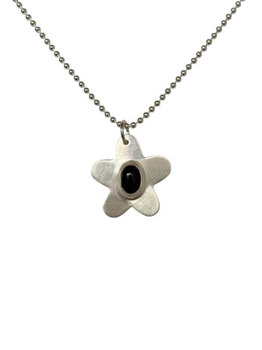 Onyx Flower Necklace