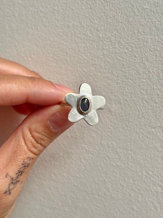 Australian Opal Flower Ring