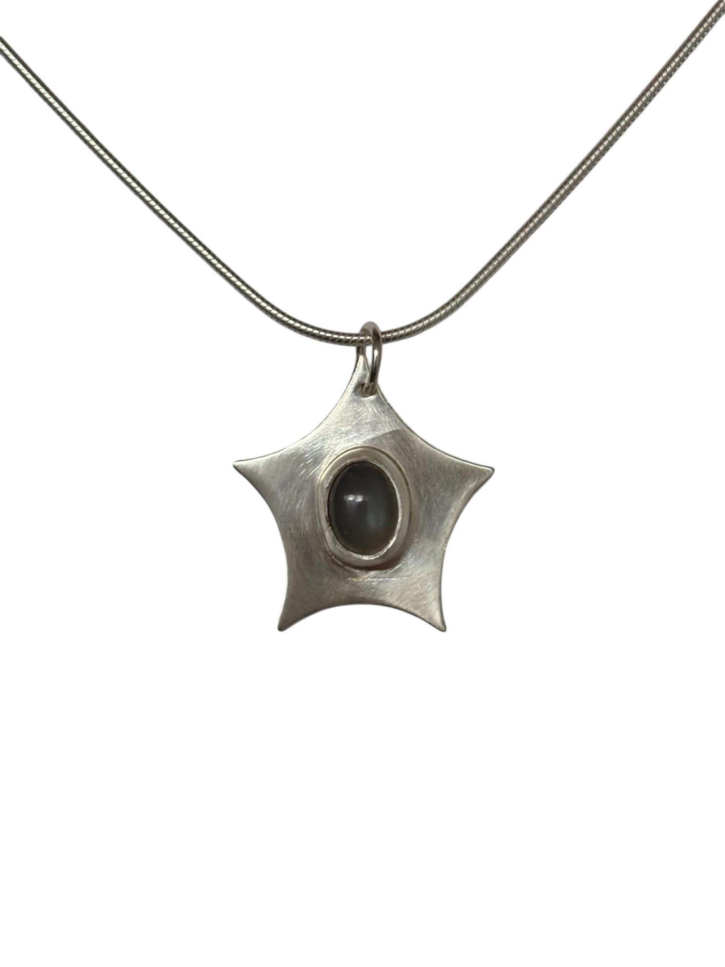 Gray Moonstone Star Necklace