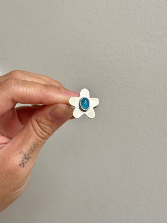 Chalcedony Flower Ring