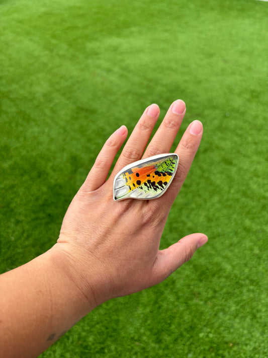 Sunset Moth Hindwing Butterfly Ring
