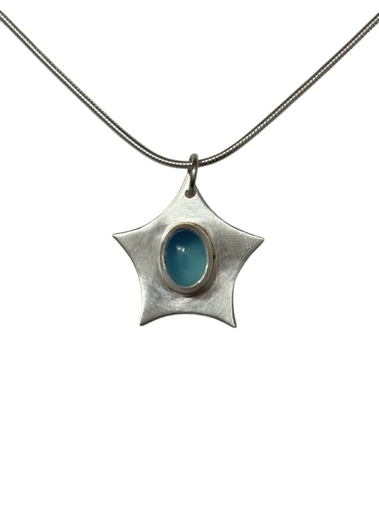Blue Chalcedony Star Necklace