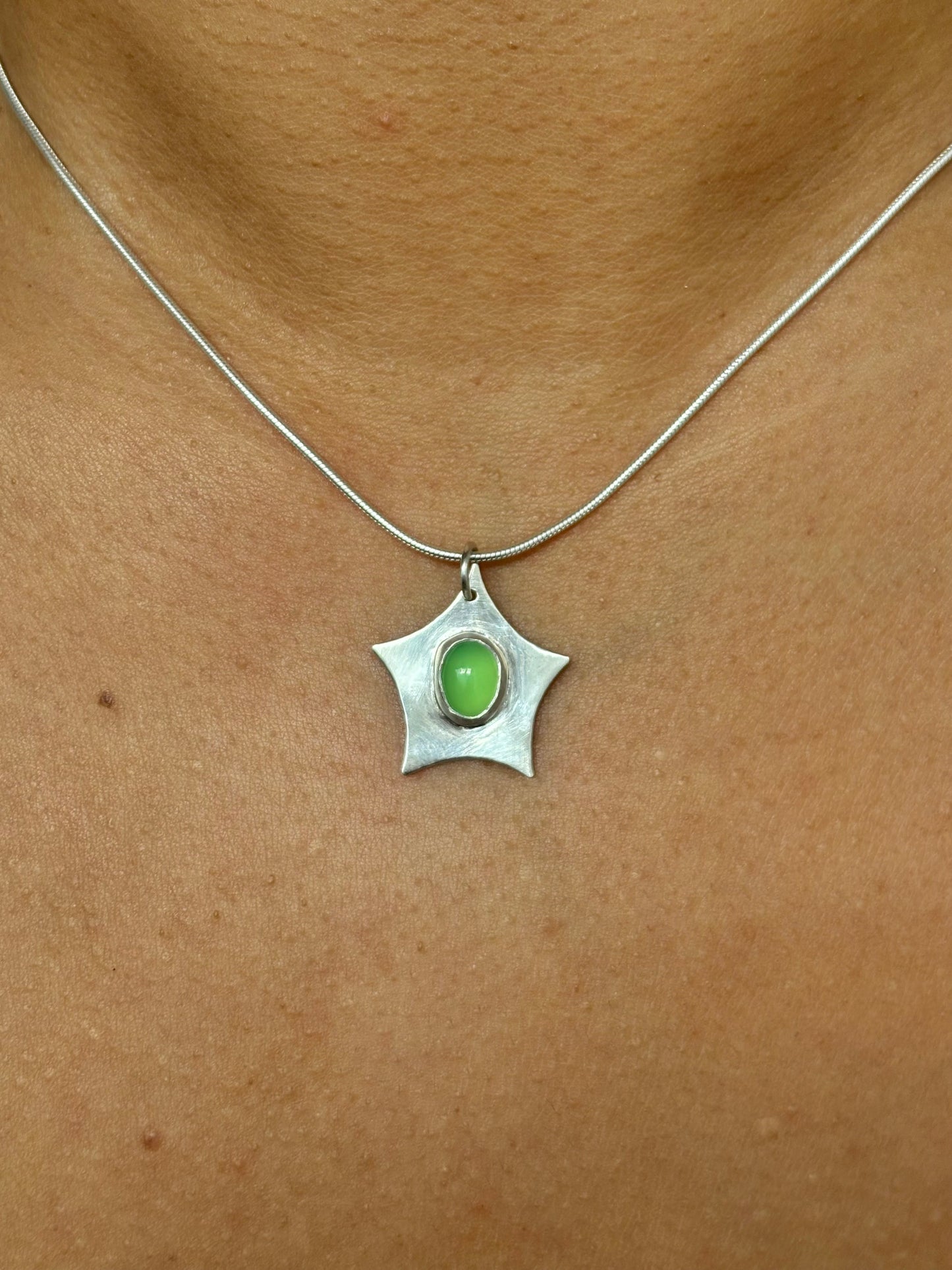 Chrysoprase Star Necklace