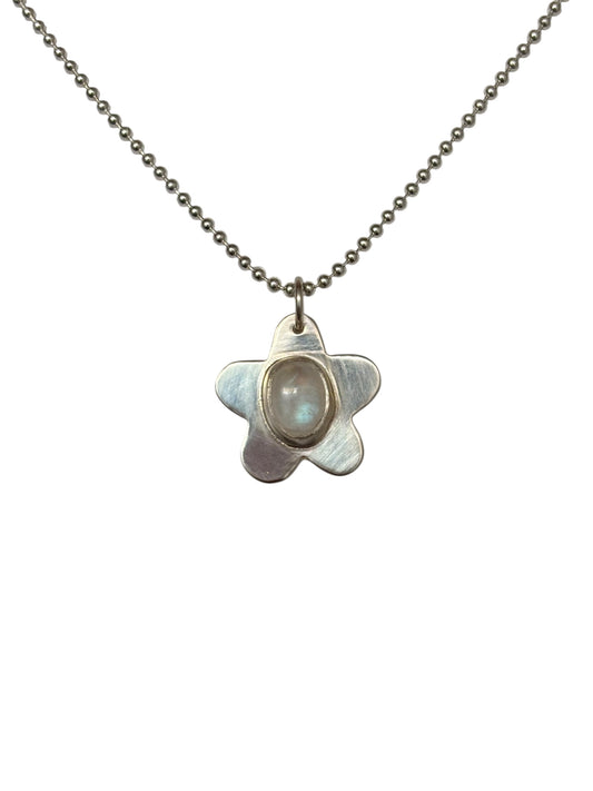 Moonstone Flower Necklace
