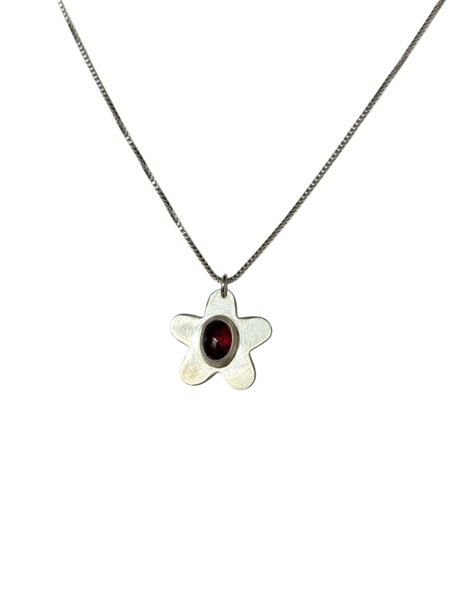 Garnet Flower Necklace