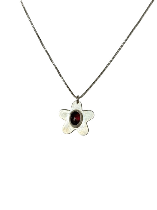 Garnet Flower Necklace
