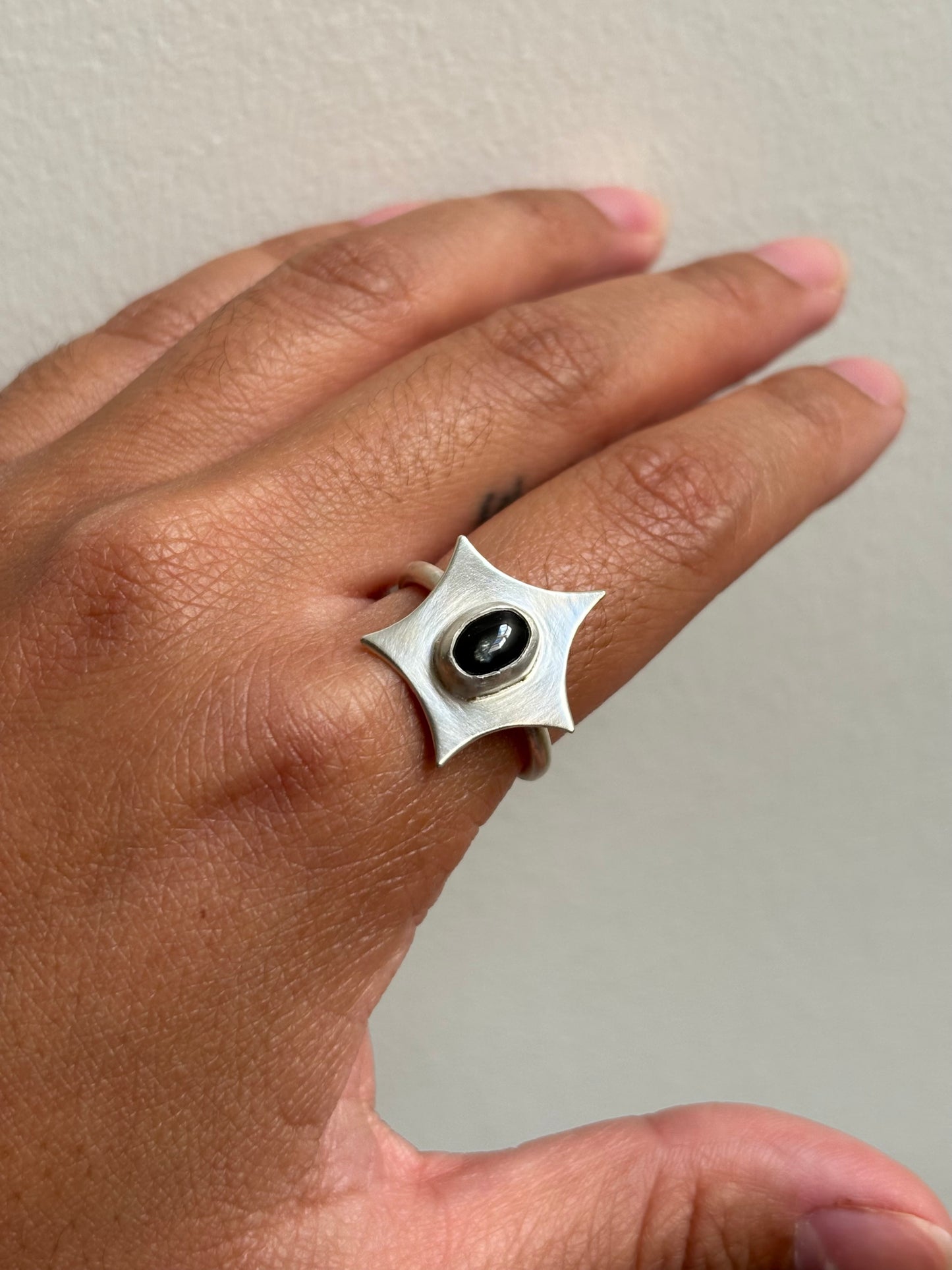 Black Star Diopside Star Ring