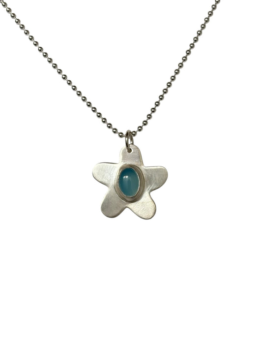 Chalcedony Flower Necklace