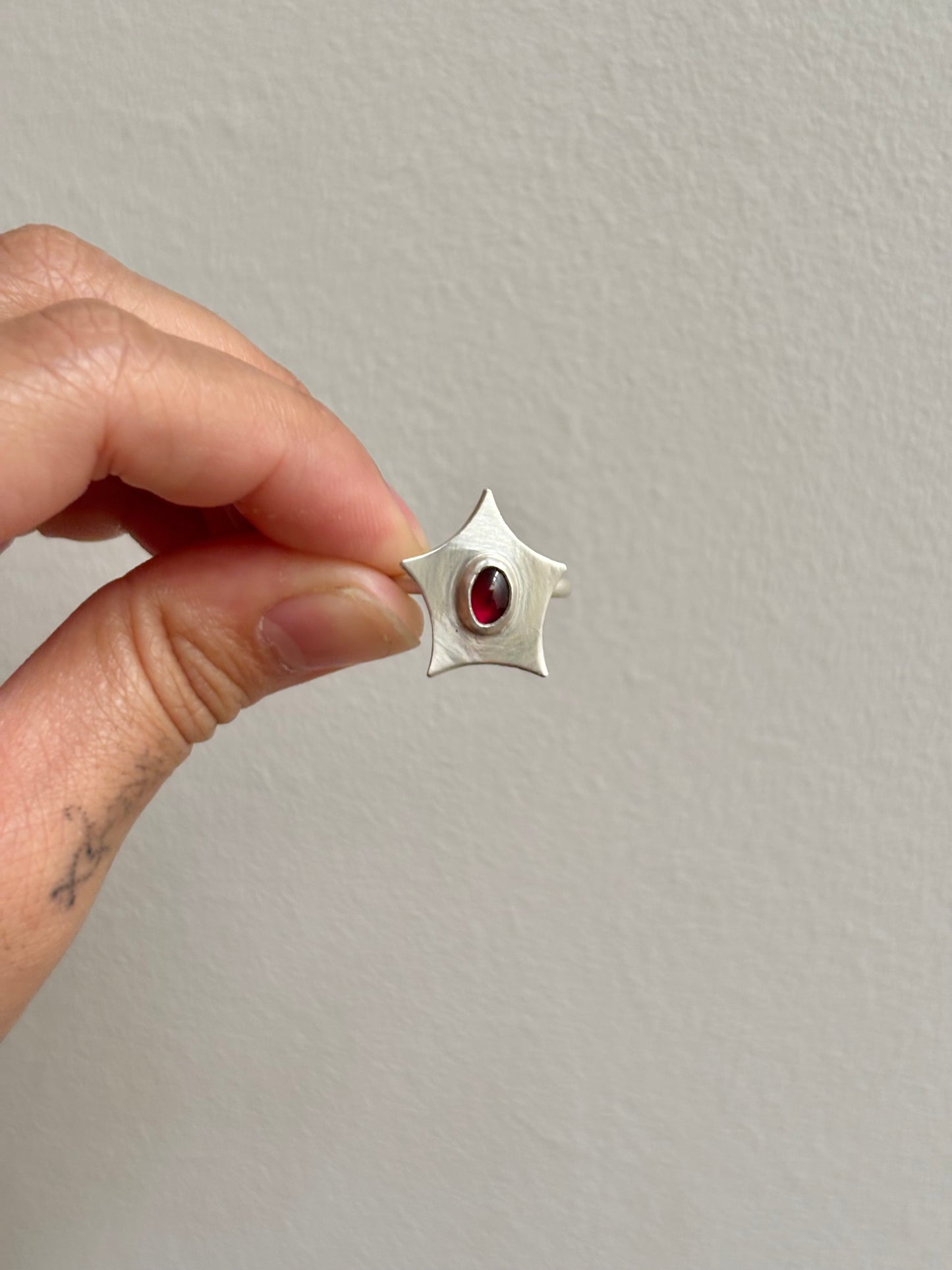 Garnet Star Ring