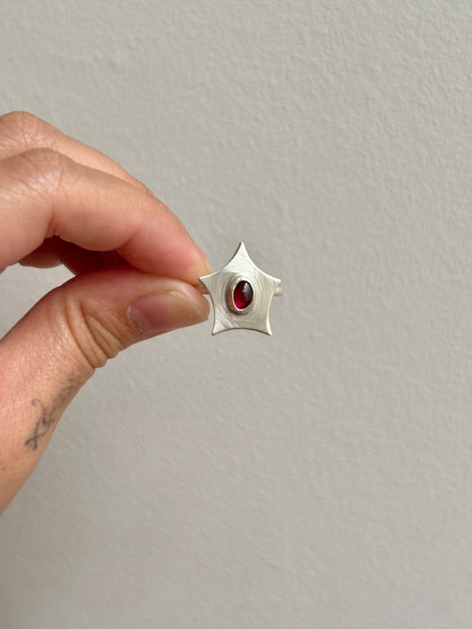 Garnet Star Ring