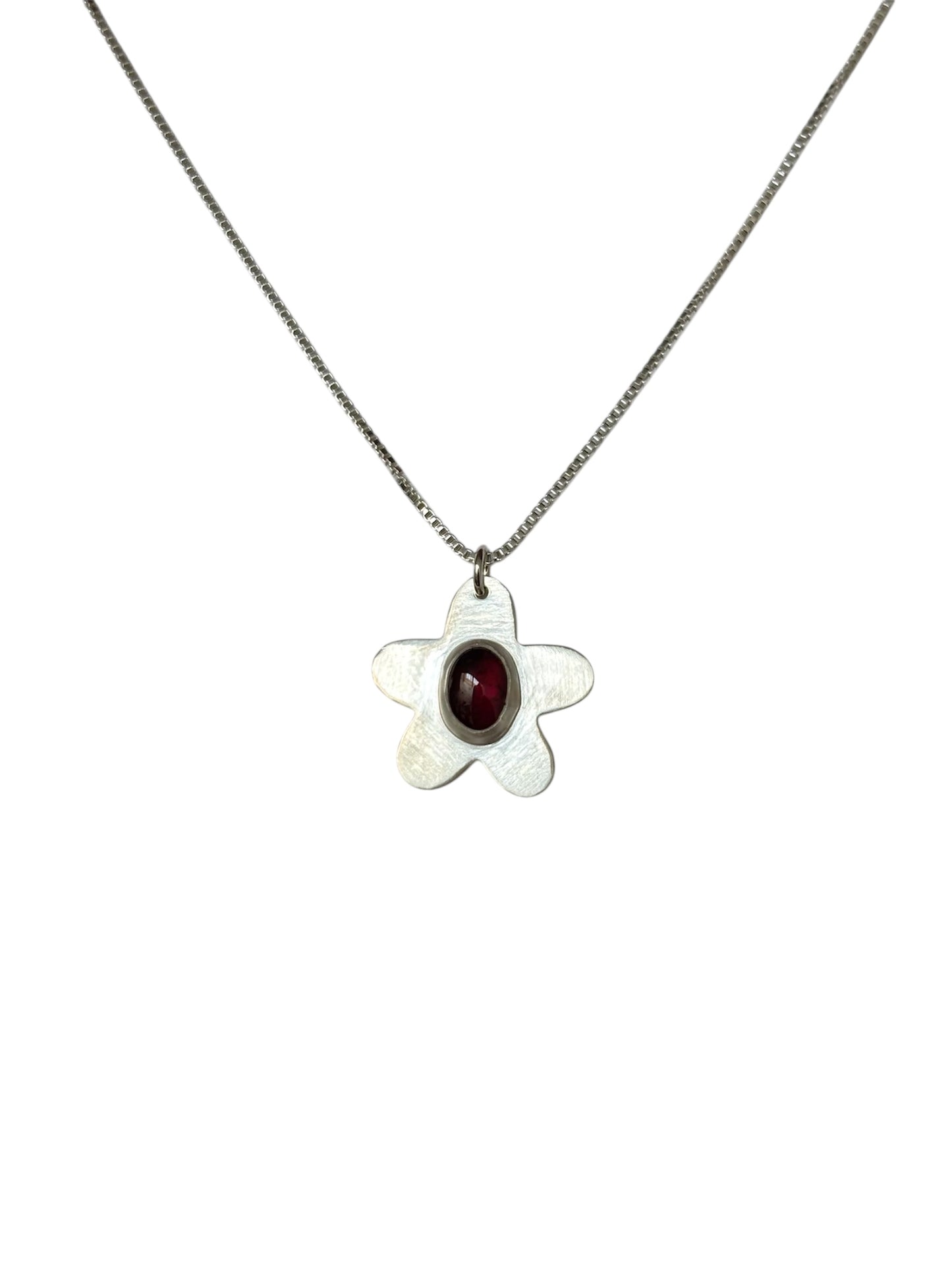 Garnet Flower Necklace