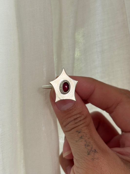 Garnet Star Ring