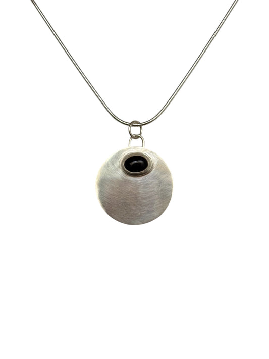 Black Onyx Circle Necklace