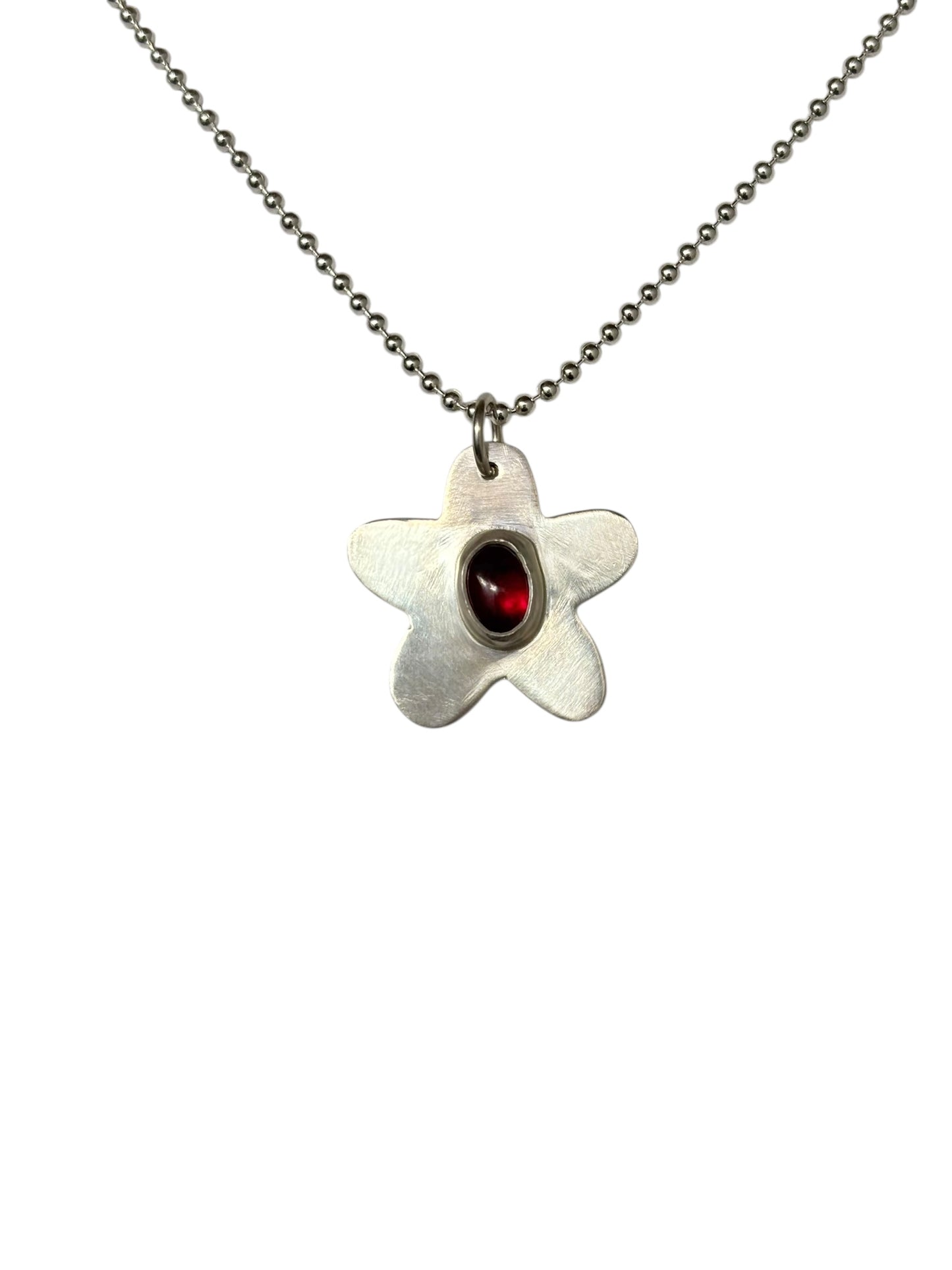 Garnet Flower Necklace