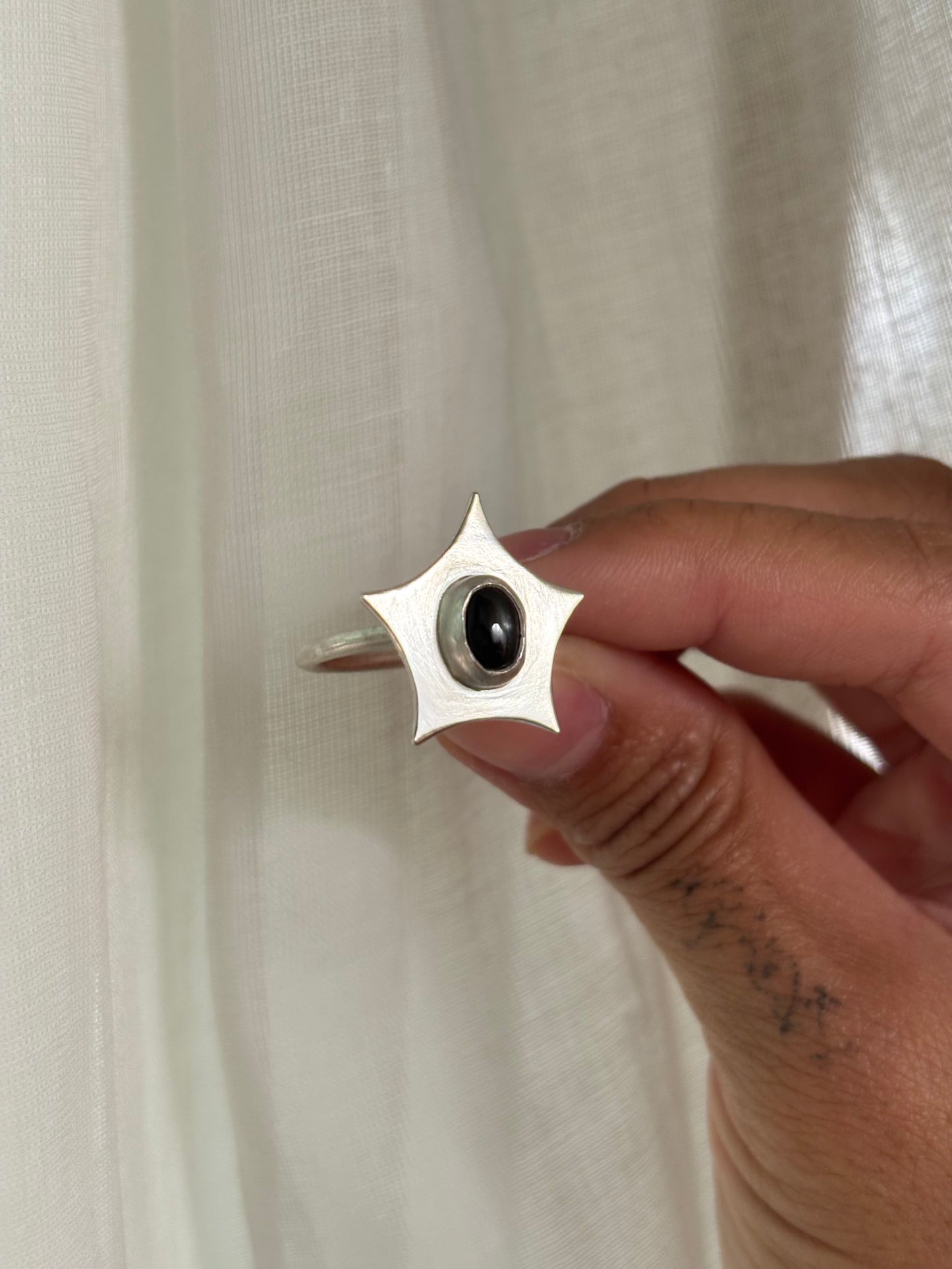 Black Star Diopside Star Ring