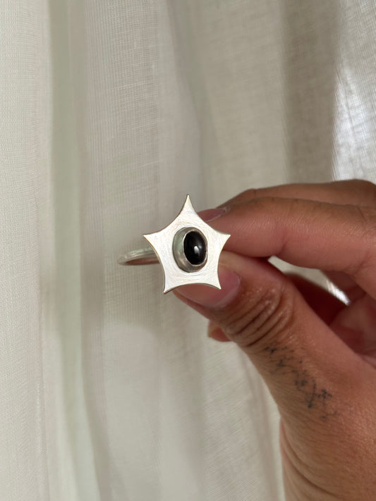 Black Star Diopside Star Ring