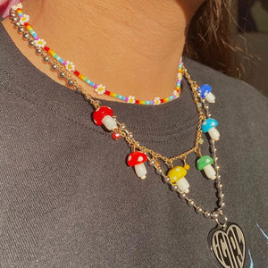 Rainbow Daisy Chain Necklace