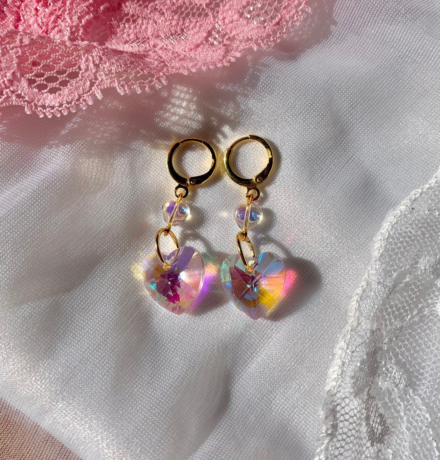 Pink Iridescent Hearts