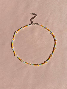 Pastel Rainbow Daisy Necklace